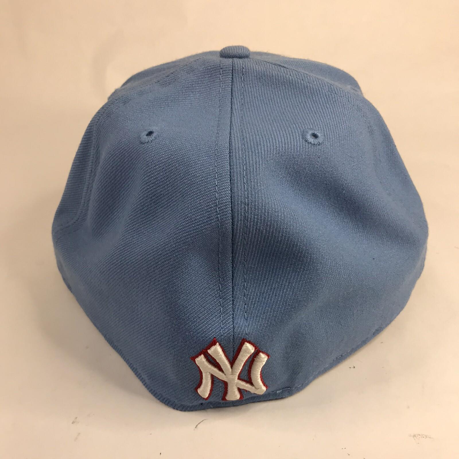 New Era 59Fifty New York Yankees Fitted Hat Lt Blue, Red White Logo Size 8 NWT view 5