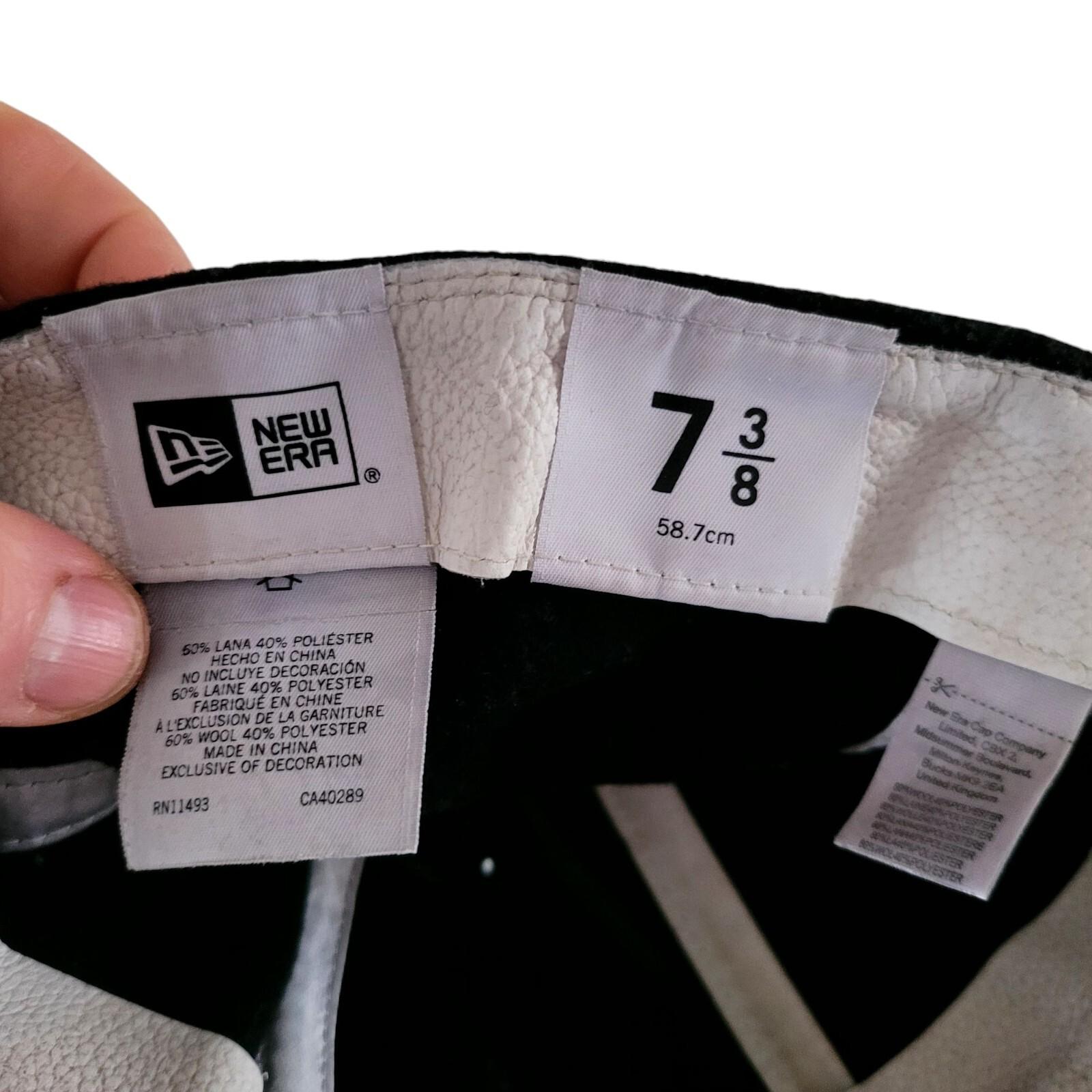 New Era 59FIFTY Black Wool Fitted Hat 7 3/8 view 5
