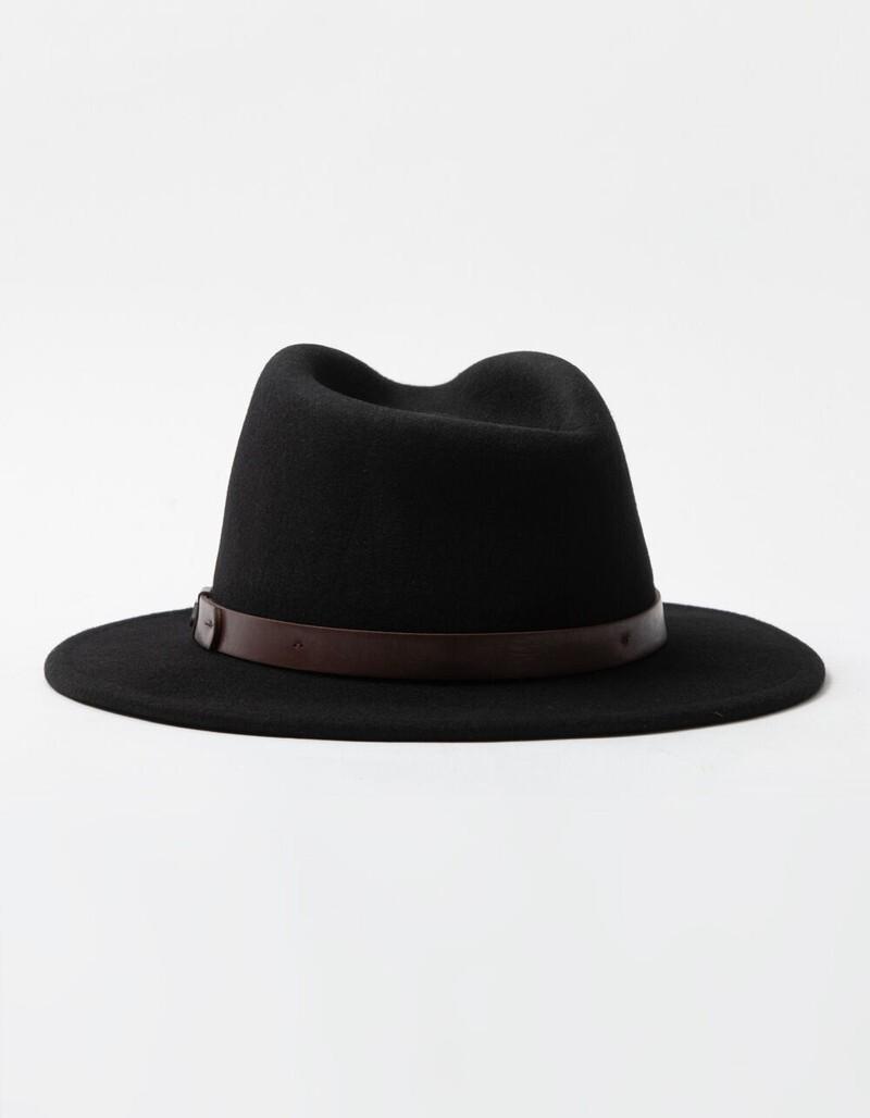 Brixton M1127 Unisex Black Messer Wool Fedora Hat Size XL/62 cm