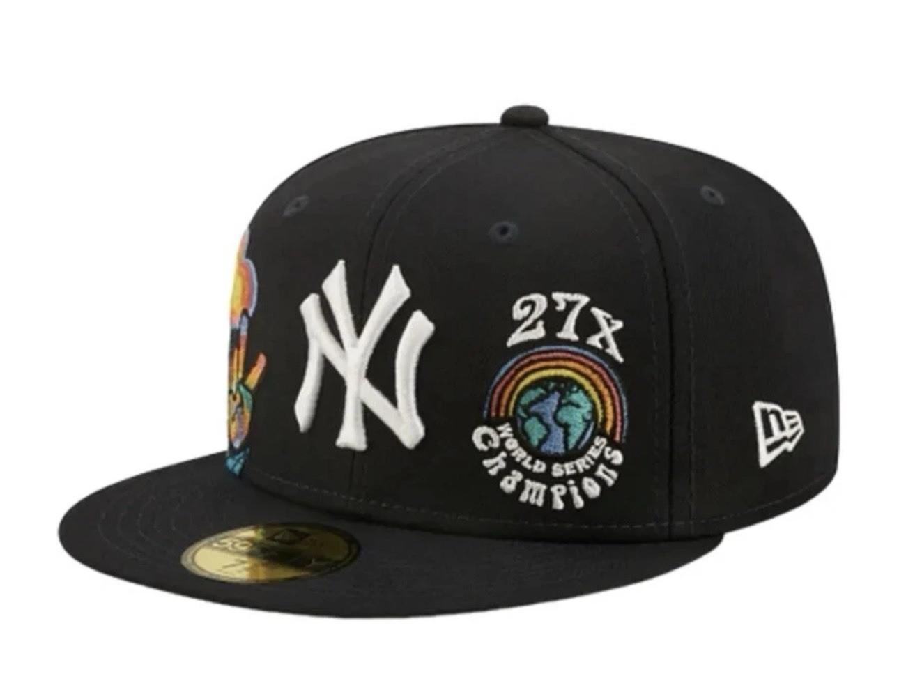 New Era New York Yankees Groovy 59FIFTY Fitted Blue Undervisor Size 7 3/8 view 2