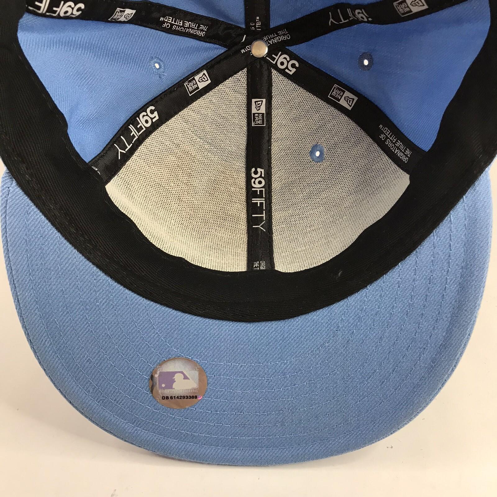 New Era 59Fifty New York Yankees Fitted Hat Lt Blue, Red White Logo Size 8 NWT view 7