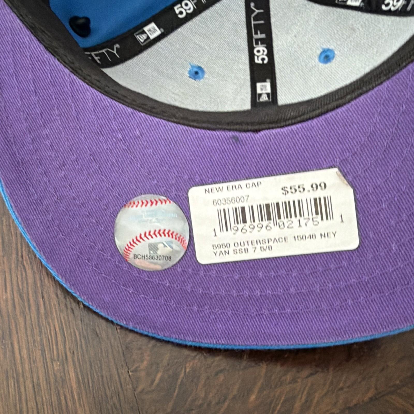 New York Yankees New Era 59FIFTY Fitted Sz 7 5/8 Solid Blue Blueout NWT view 9