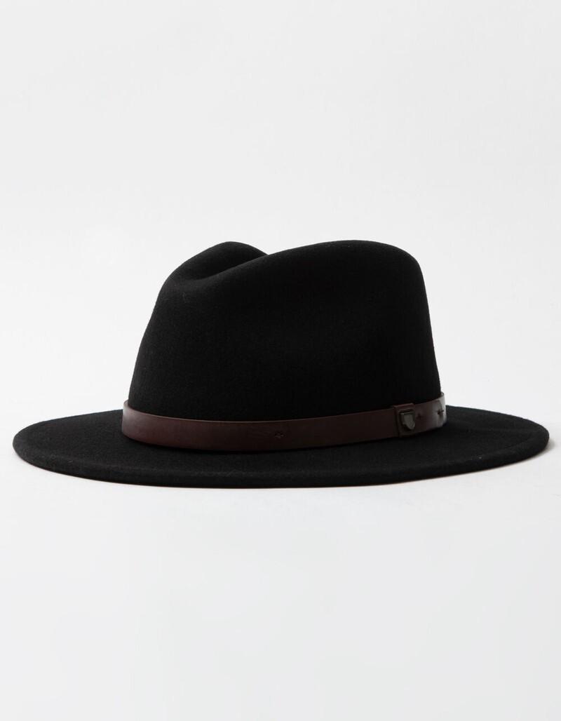 Brixton M1127 Unisex Black Messer Wool Fedora Hat Size XL/62 cm
