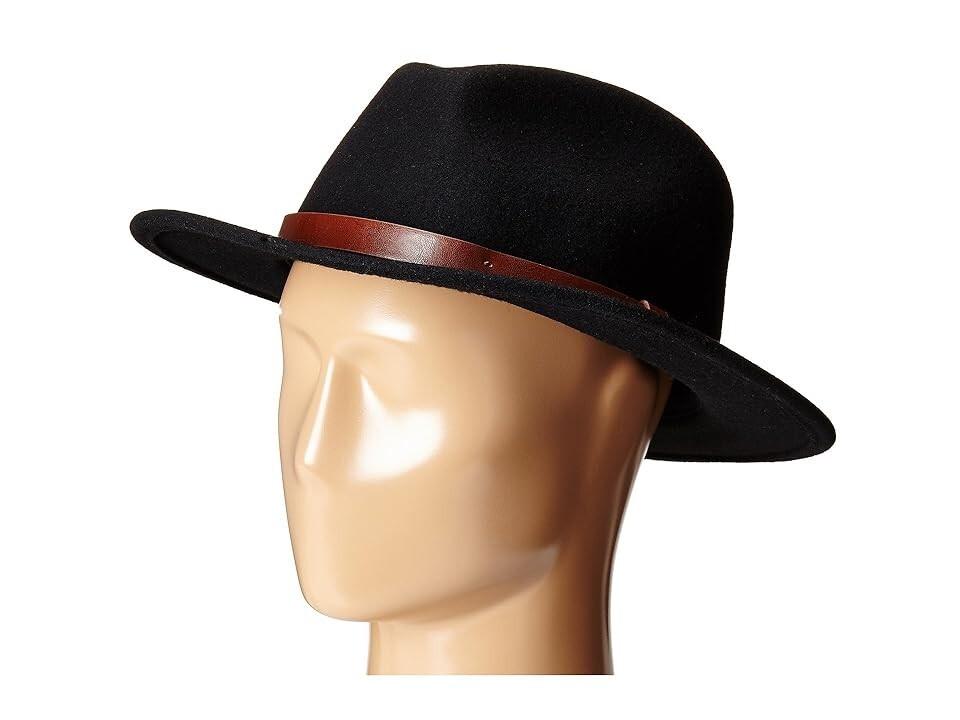Brixton M1127 Unisex Black Messer Wool Fedora Hat Size XL/62 cm