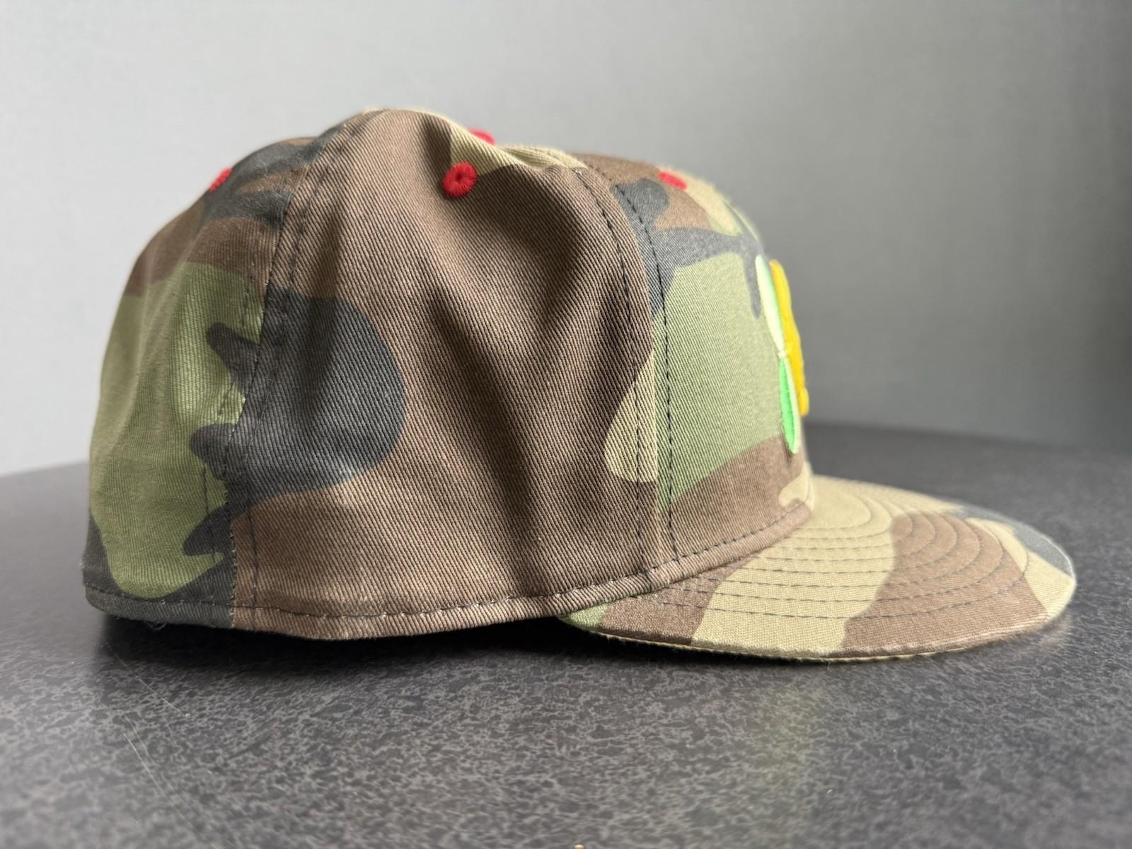 New Era 59Fifty Sz 8 Camo Hat Sour Lemon Embroidered Size XL Fitted 63.5cm view 4
