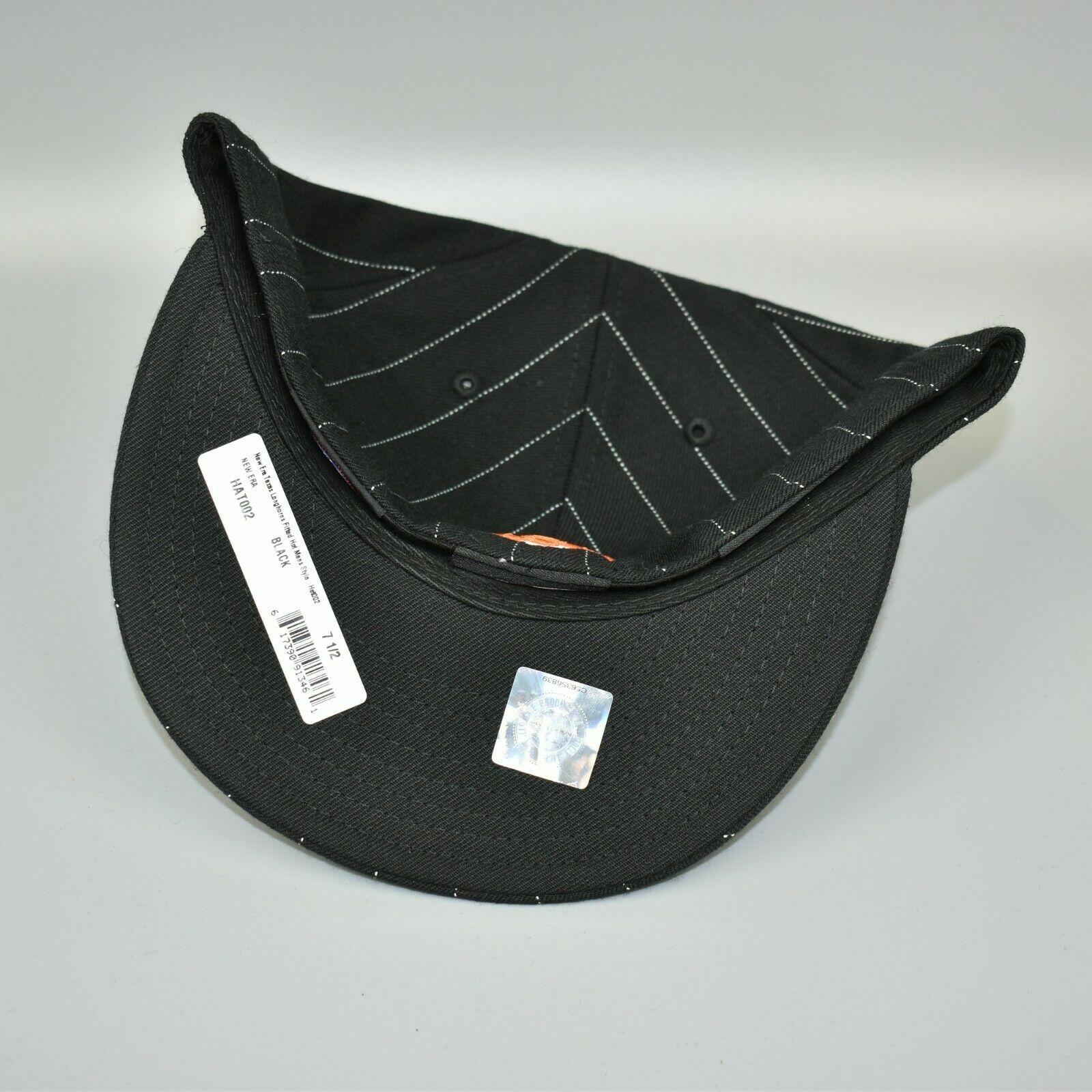 Texas Longhorns NCAA New Era 59FIFTY Pinstripe Black Fitted Cap Hat Size: 8 2XL