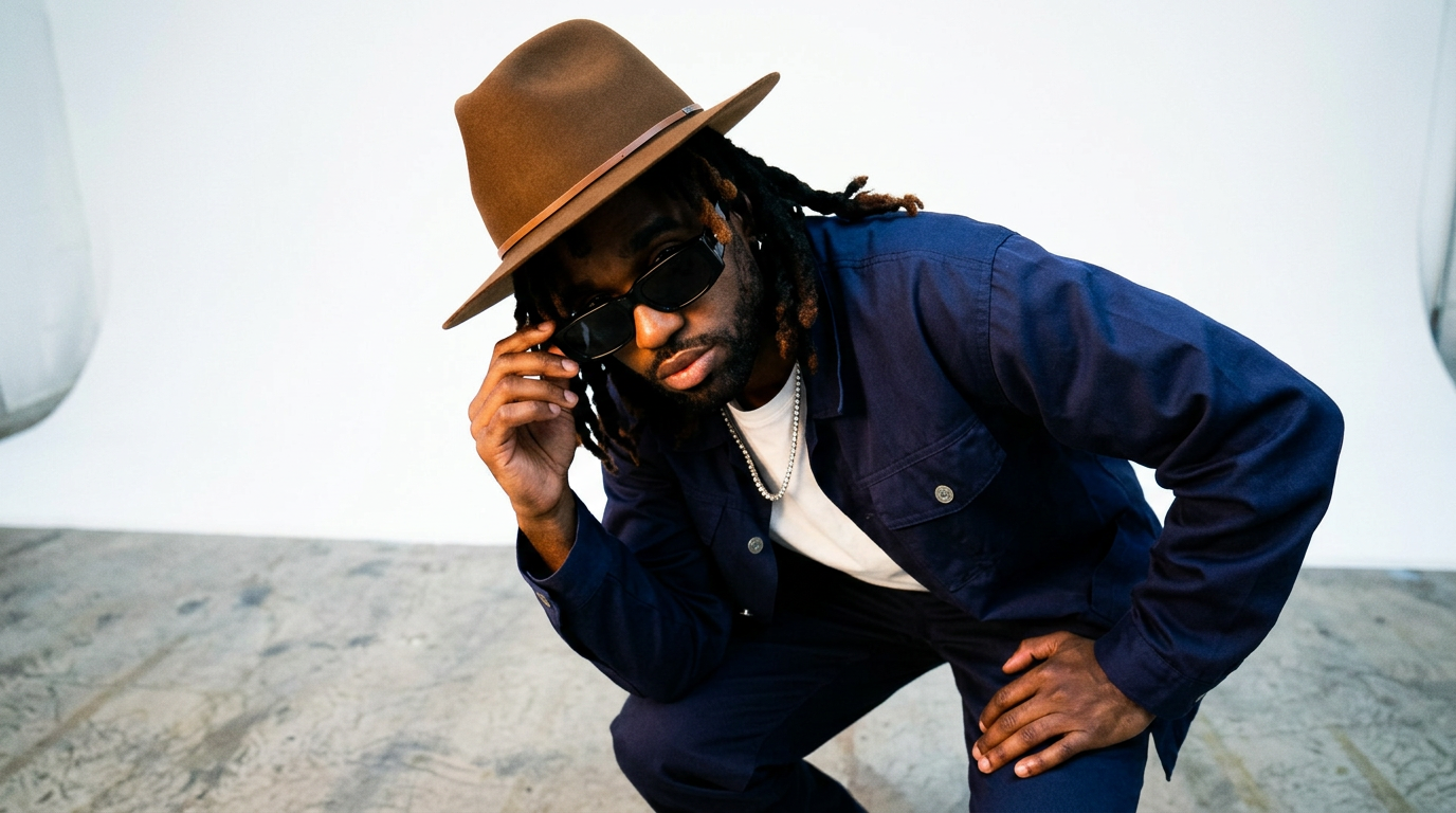 Male editorial portrait with hat