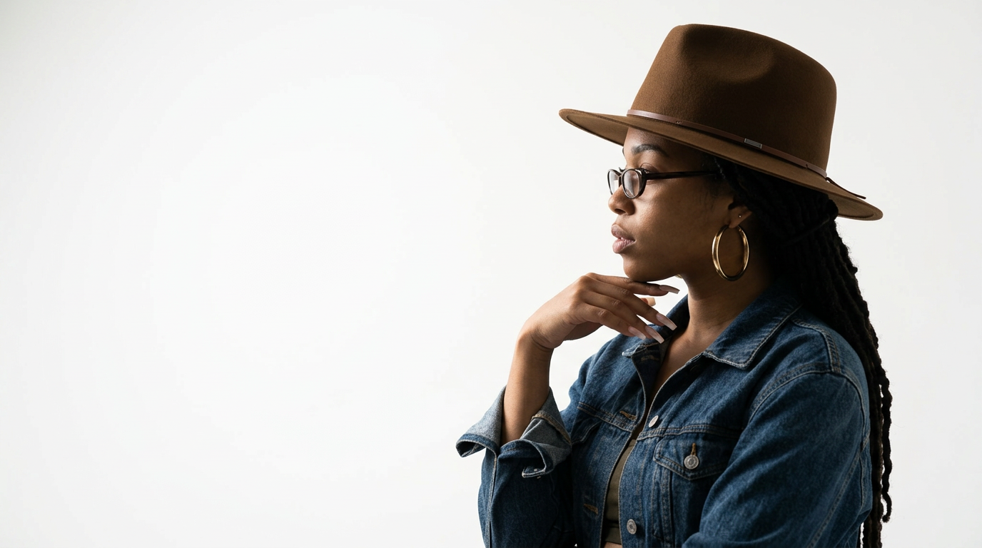 Female urban street style with hat