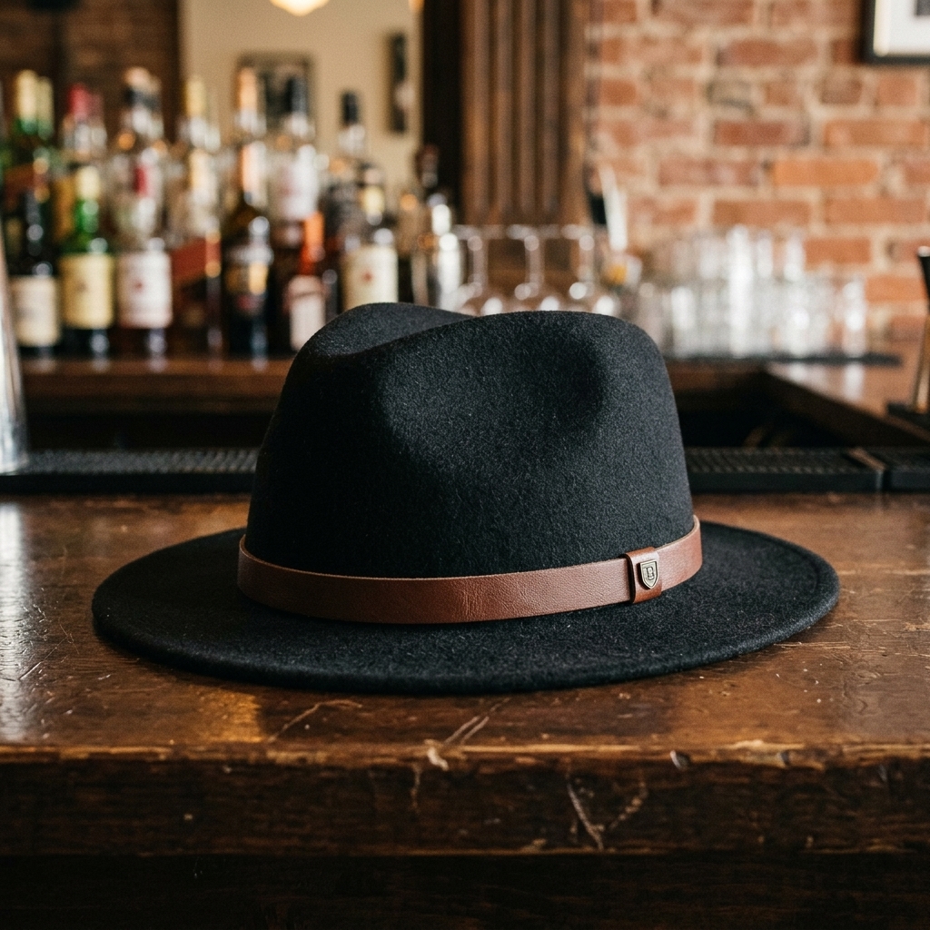 Brixton M1127 Unisex Black Messer Wool Fedora Hat Size XL/62 cm