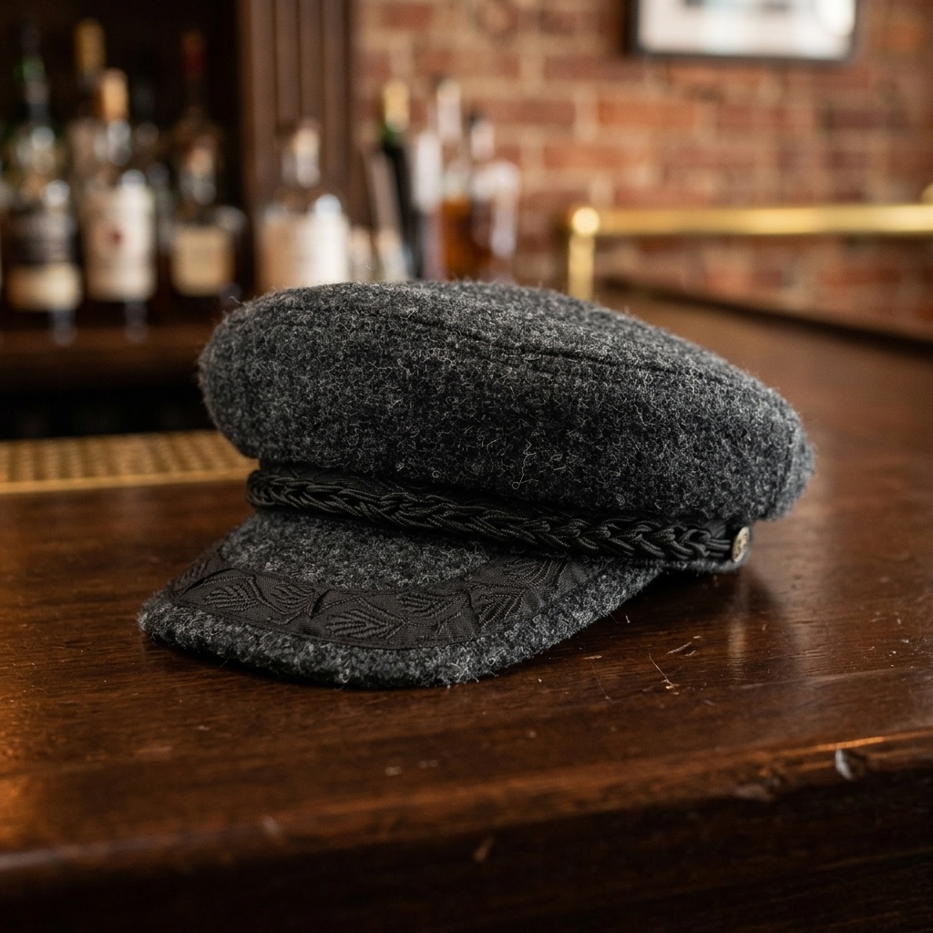 Brixton Men's Tiller Wide Brim Felt Fedora Hat X-Large Black