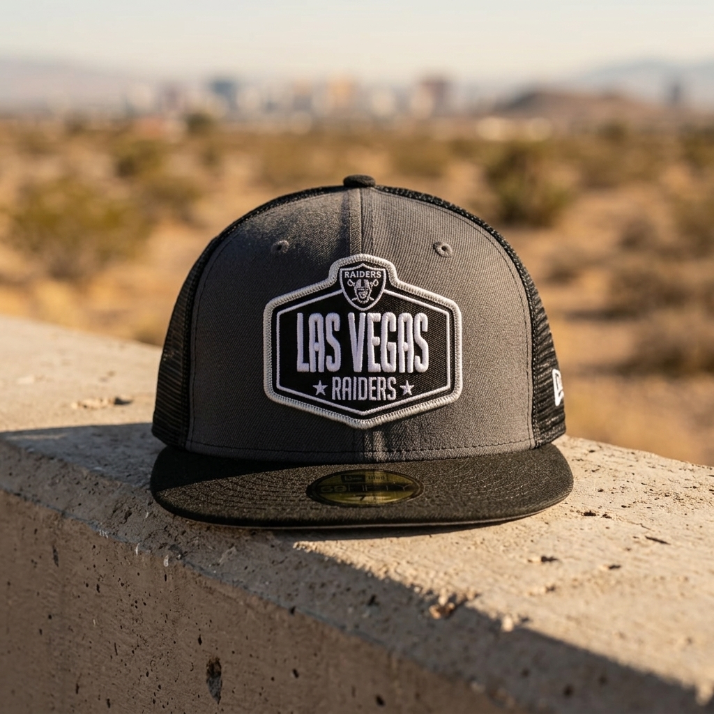 Las Vegas Raiders New Era 59FIFTY Fitted Mesh Hat - Size 7 1/8