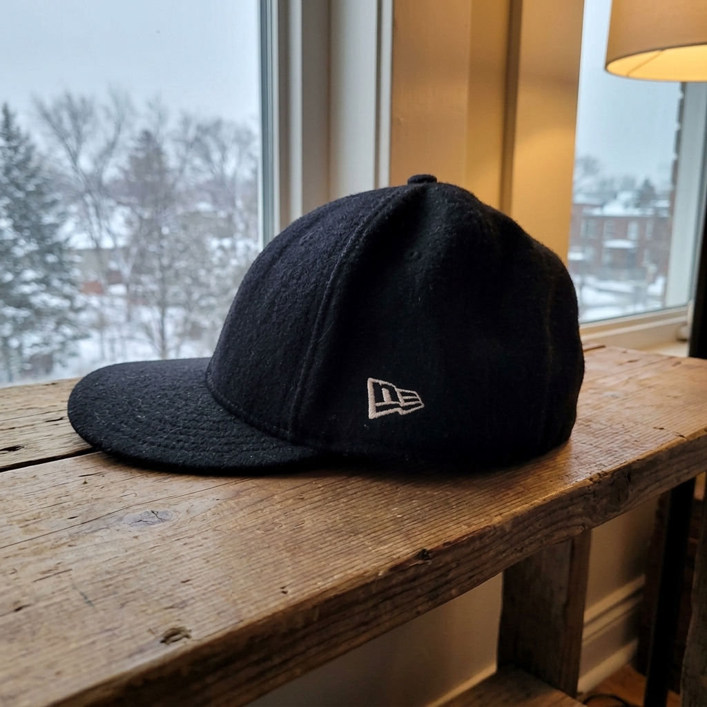 New Era 59FIFTY Black Wool Fitted Hat 7 3/8