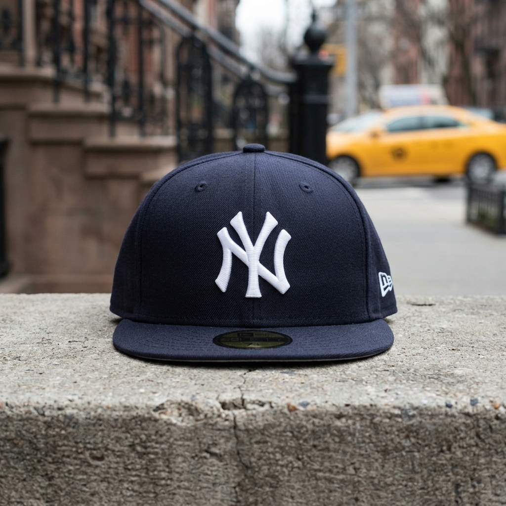 New Era 100% Wool New York NY Yankees Hat 59Fifty Grand Fitted Size 8 Hat Cap