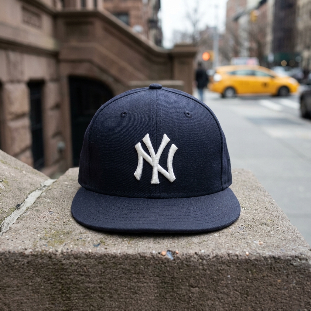 New York Yankees New Era 59FIFTY Fitted Hat Navy Blue Official MLB Size 7 3/8