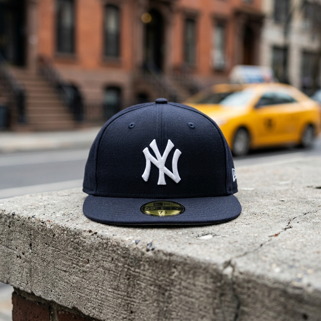 New York Yankees Size 7 3/8 Navy/Gold New Era 59FIFTY Fitted Cap , Baseball Cap.